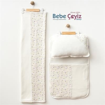 Alt Açma...3lü Wafıl Çiçekli ( Ekru )