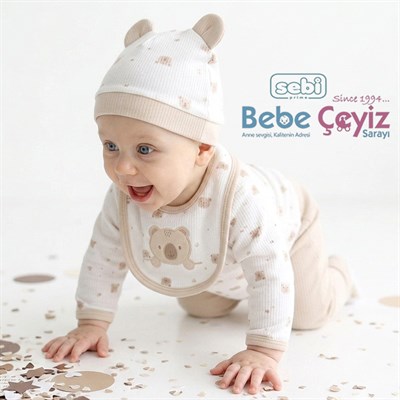 SEBİ PRİME Ayı Baskılı 5li Hastane Çıkışı ( Bej )