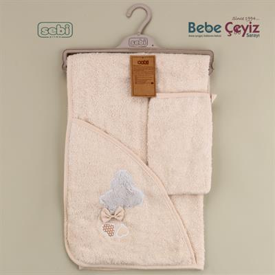 Banyo Havlusu...Ayı Desen Bej