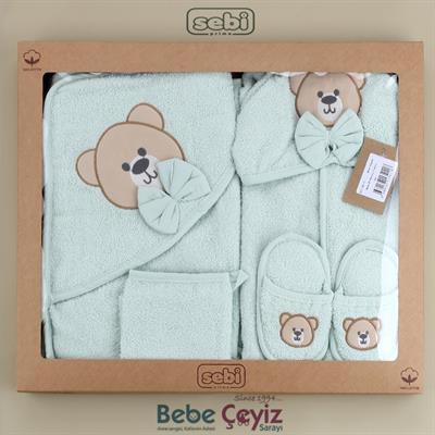 Hastane Çıkışı...5 li Ayı Desen Mint Yeşili