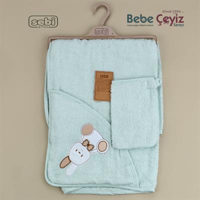 Havlu...Tavşan Desen Mint Yeşili