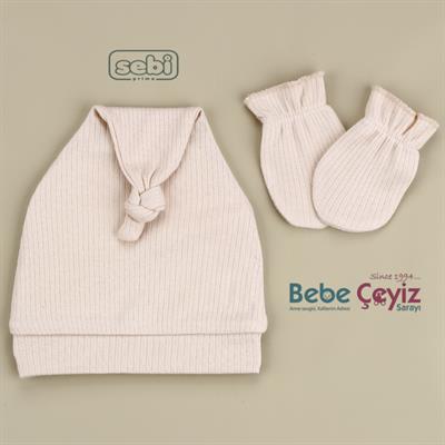 Şapka...Bağlamalı Ve Eldivenli ( Bej )