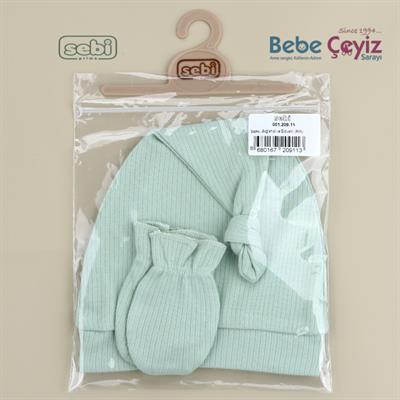 Şapka...Bağlamalı Ve Eldivenli ( Mint )