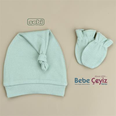 Şapka...Bağlamalı Ve Eldivenli ( Mint )