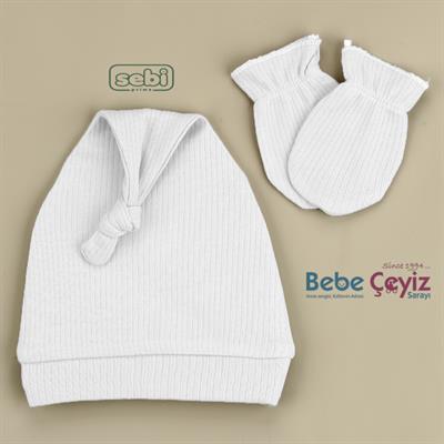 Şapka...Bağlamalı Ve Eldivenli ( Ekru )