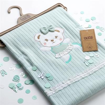 SEBİ PRİME Dantelli Battaniye ( Mint )