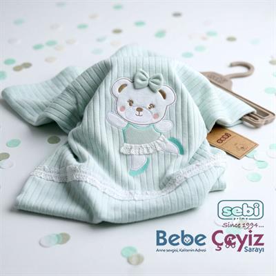 SEBİ PRİME Dantelli Battaniye ( Mint )