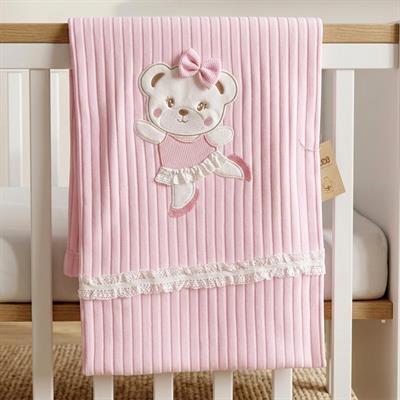 SEBİ PRİME Dantelli Battaniye ( Pembe )