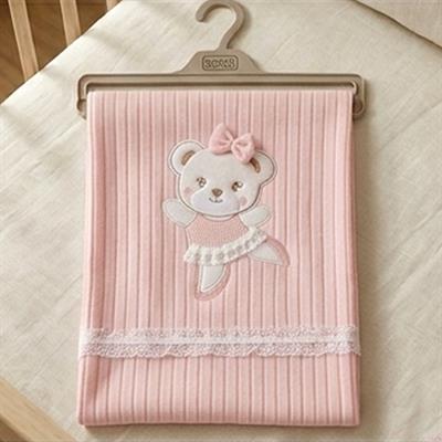 SEBİ PRİME Dantelli Battaniye ( Somon )