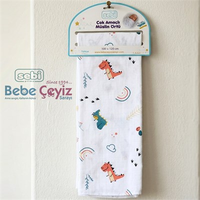 Sebi Prime Desenli Müslin Örtü ( 100x120 cm )