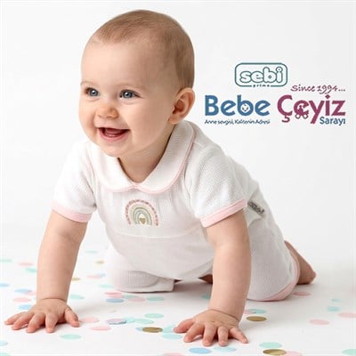 SEBİ PRİME Gökkuşağı İşlemeli Patiksiz Tulum ( Ekru Somon )