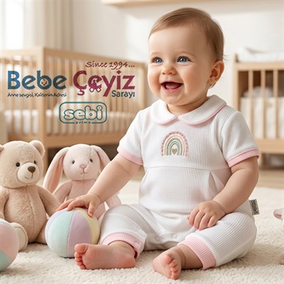 SEBİ PRİME Gökkuşağı İşlemeli Patiksiz Tulum ( Ekru Somon )