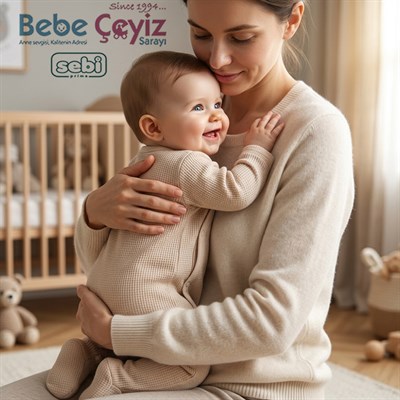 SEBİ PRİME Kedili Kruvaze Waffle Tulum ( Bej )
