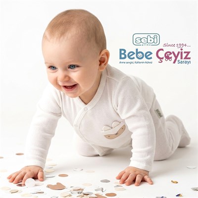 SEBİ PRİME Kedili Kruvaze Waffle Tulum ( Ekru )