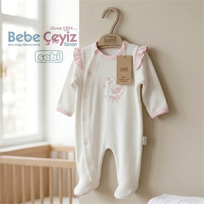Sebi Kuğulu Tulum Ekru-Pembe