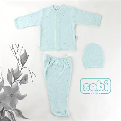 SEBİ PRIME Mini Çiçekli Patikli Pijama Takım (0-3 Ay)