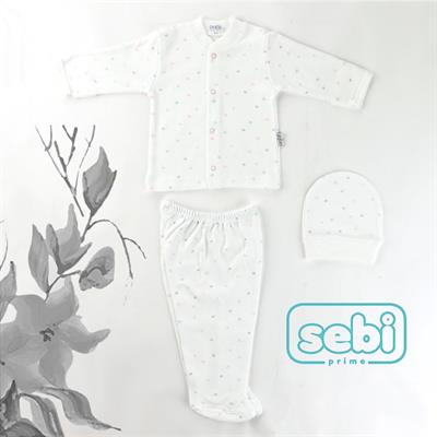 SEBİ PRIME Mini Çiçekli Patikli Pijama Takım (0-3 Ay)