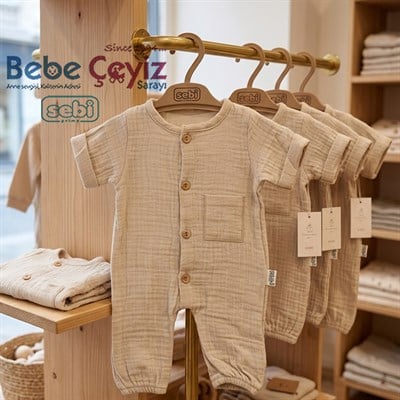 SEBİ PRİME Müslin Kısakol Tulum ( Bej )