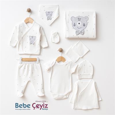 Hastane Çıkışı... 10 lu Puantiyeli Ayılı ( Gri )