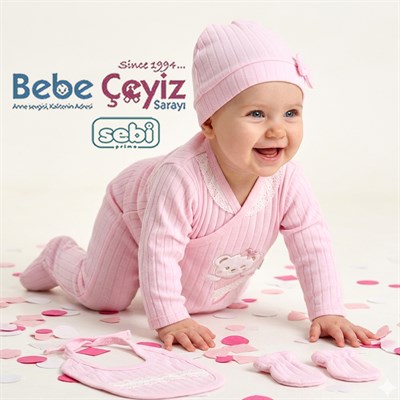 SEBİ PRİME Raporlu Dantelli 5li Hastane Çıkışı ( Pembe ) ( 0-3 Ay )