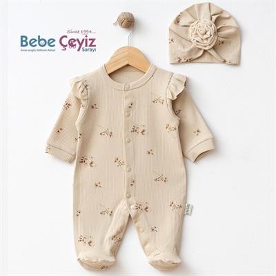 SEBİ Raporlu Güllü Şapkalı Tulum (Bej)