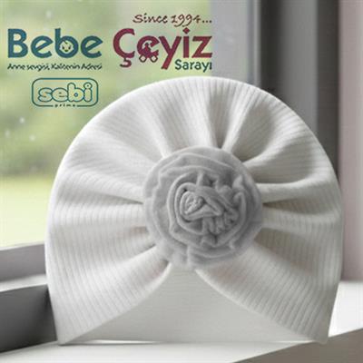 SEBİ PRİME Raporlu İnterlok Ortası Güllü Şapka ( Ekru Gri )