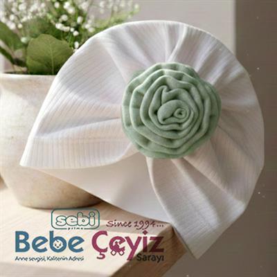 SEBİ PRİME Raporlu İnterlok Ortası Güllü Şapka ( Ekru Mint )