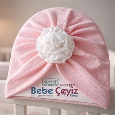 SEBİ PRİME Raporlu İnterlok Ortası Güllü Şapka ( Pembe )