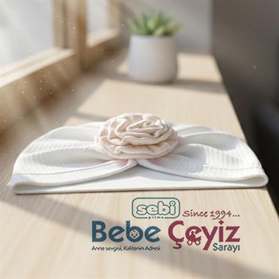 SEBİ PRİME Raporlu İnterlok Ortası Güllü Şapka ( Ekru Bej )