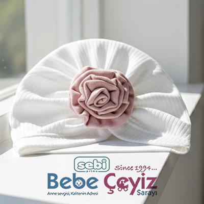 SEBİ PRİME Raporlu İnterlok Ortası Güllü Şapka ( Ekru Gül kurusu )