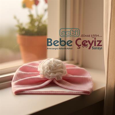 SEBİ PRİME Raporlu İnterlok Ortası Güllü Şapka ( Pembe )
