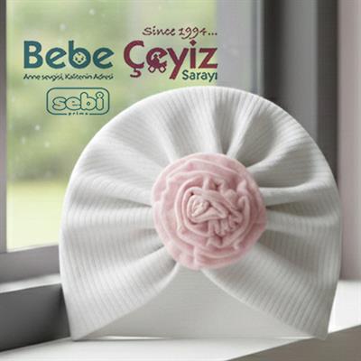 SEBİ PRİME Raporlu İnterlok Ortası Güllü Şapka ( Ekru Pembe )