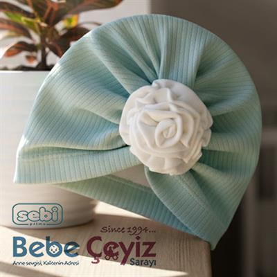 SEBİ PRİME Raporlu İnterlok Ortası Güllü Şapka ( Mint )