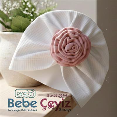 SEBİ PRİME Raporlu İnterlok Ortası Güllü Şapka ( Ekru Gül kurusu )