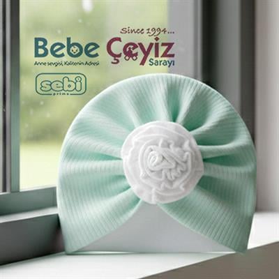 SEBİ PRİME Raporlu İnterlok Ortası Güllü Şapka ( Mint )