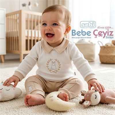 SEBİ PRİME Tavşan 2li Takım ( Bej )