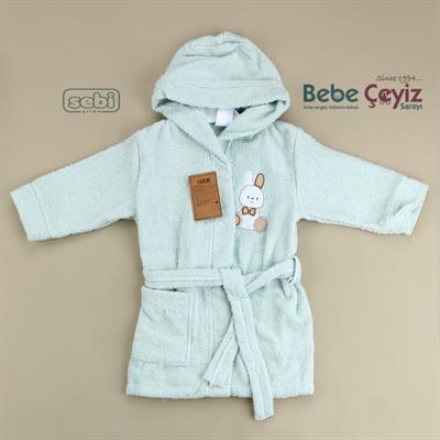 Bornoz Takım...Ayı Desen Mint Yeşili