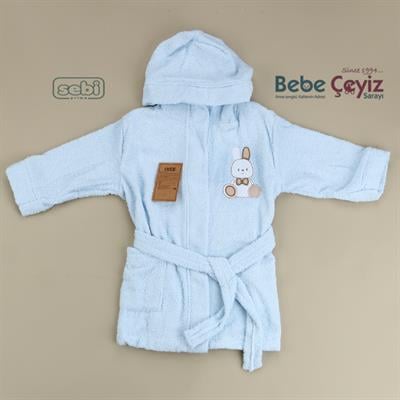 Bornoz Takım...Ayı Desen Mavi