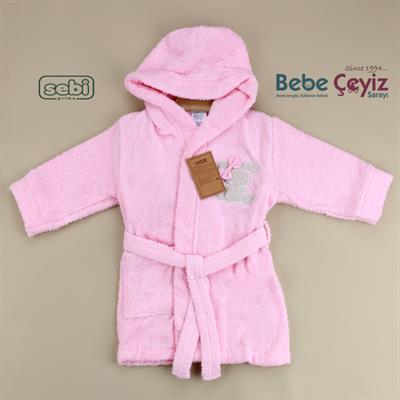 Bornoz Takım...Tavşan Desen Mint Pembe