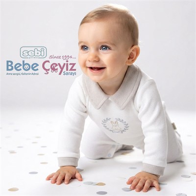 Sebi Tavşan Tulum Ekru-Gri