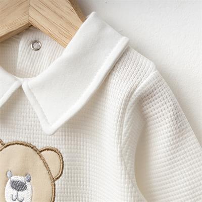 SEBİ PRİME Waffle Ayı Kafa Papyonlu ( Ekru )