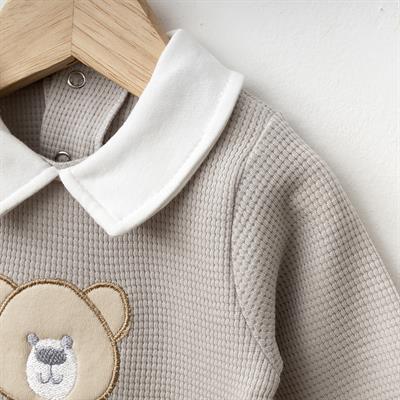 SEBİ PRİME Waffle Ayı Kafa Papyonlu ( Gri )