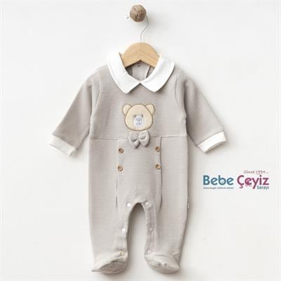 SEBİ PRİME Waffle Ayı Kafa Papyonlu ( Gri )