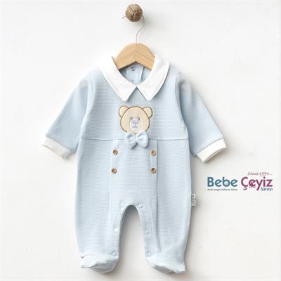 SEBİ PRİME Waffle Ayı Kafa Papyonlu ( Mavi )