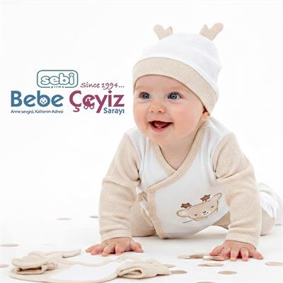 SEBİ PRİME  Waffle Kumaş Yıldız Ayılı 5li Hastane Çıkışı ( Ekru ) ( 0-3 Ay )