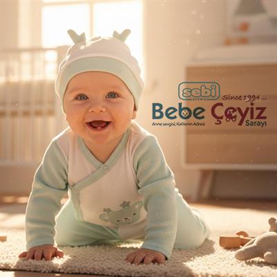 SEBİ PRİME  Waffle Kumaş Yıldız Ayılı 5li Hastane Çıkışı ( Mint ) ( 0-3 Ay )