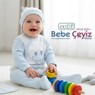 SEBİ PRİME  Waffle Kumaş Yıldız Ayılı 5li Hastane Çıkışı ( Mavi ) ( 0-3 Ay )