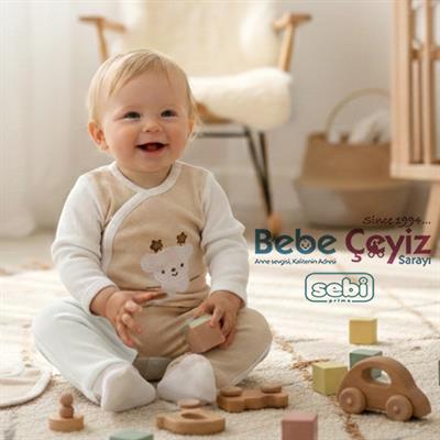 SEBİ PRİME  Waffle Kumaş Yıldız Ayılı 5li Hastane Çıkışı ( Bej ) ( 0-3 Ay )