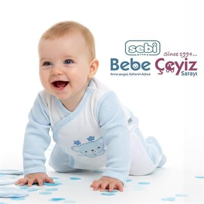 SEBİ PRİME  Waffle Kumaş Yıldız Ayılı 5li Hastane Çıkışı ( Mavi ) ( 0-3 Ay )