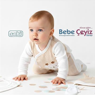 SEBİ PRİME  Waffle Kumaş Yıldız Ayılı 5li Hastane Çıkışı ( Bej ) ( 0-3 Ay )